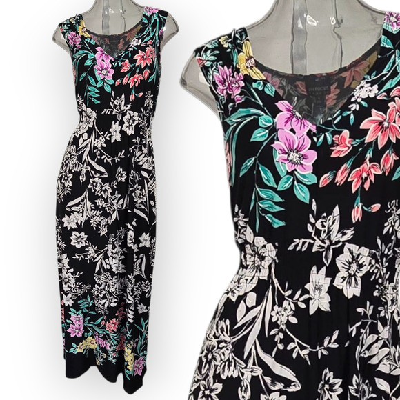 EnFocus Studio Color Splash Floral Maxi Dress Size M - Picture 1 of 9